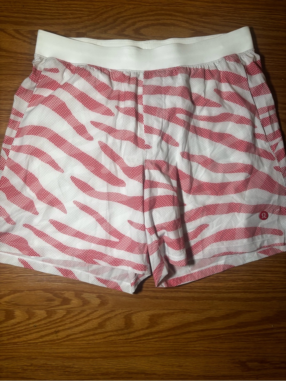 Red/white Lululemon shorts size L